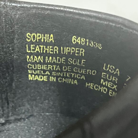 Earth Shoe Sophia Black Leather Oxford Slip On Chunky Goth Grunge Casual 7 - Picture 8 of 9